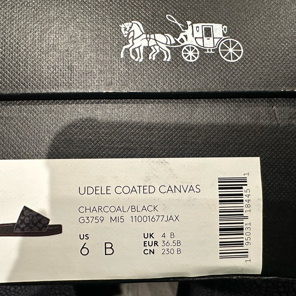 Coach Udele Coated Canvas Slides - Charcoal/Black